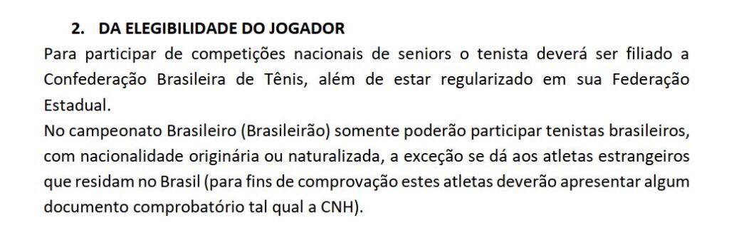 Seniors - Confederação Brasileira de Tênis