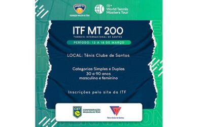 ITF MT200 de Santos está com as inscrições abertas